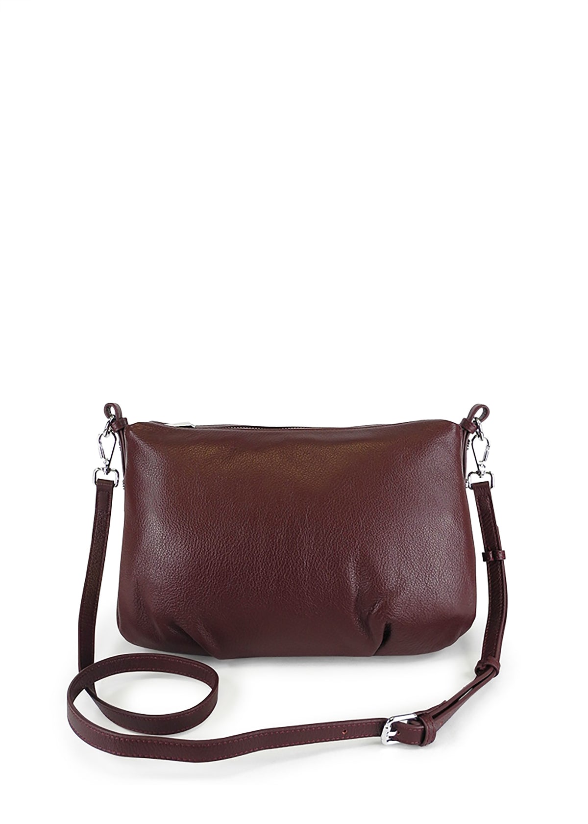 Naisten käsilaukku - viininpunainen nahka