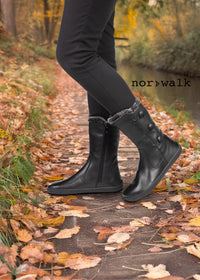 Barefoot shoes - Miram boots, black leather
