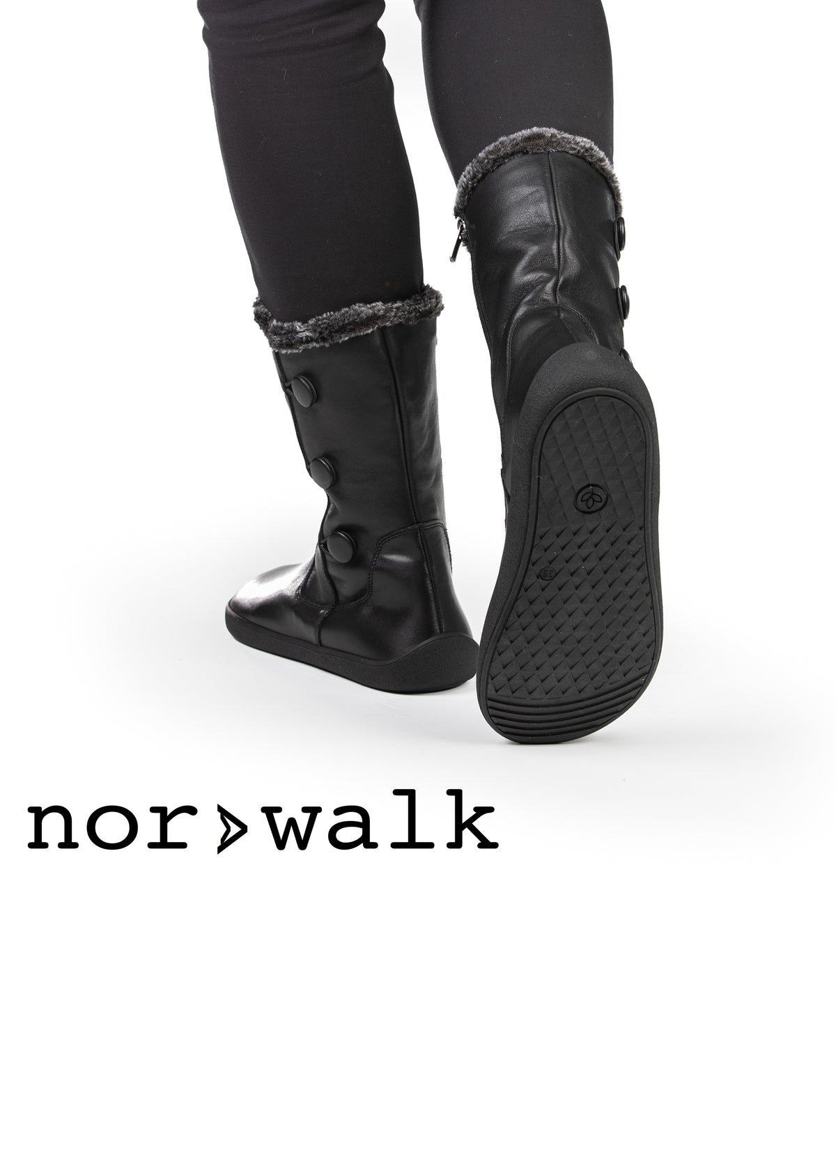 Barefoot shoes - Miram boots, black leather