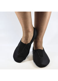 Hip-Hop Barefoot Talka -gymnastics slippers - black leather, elastic band