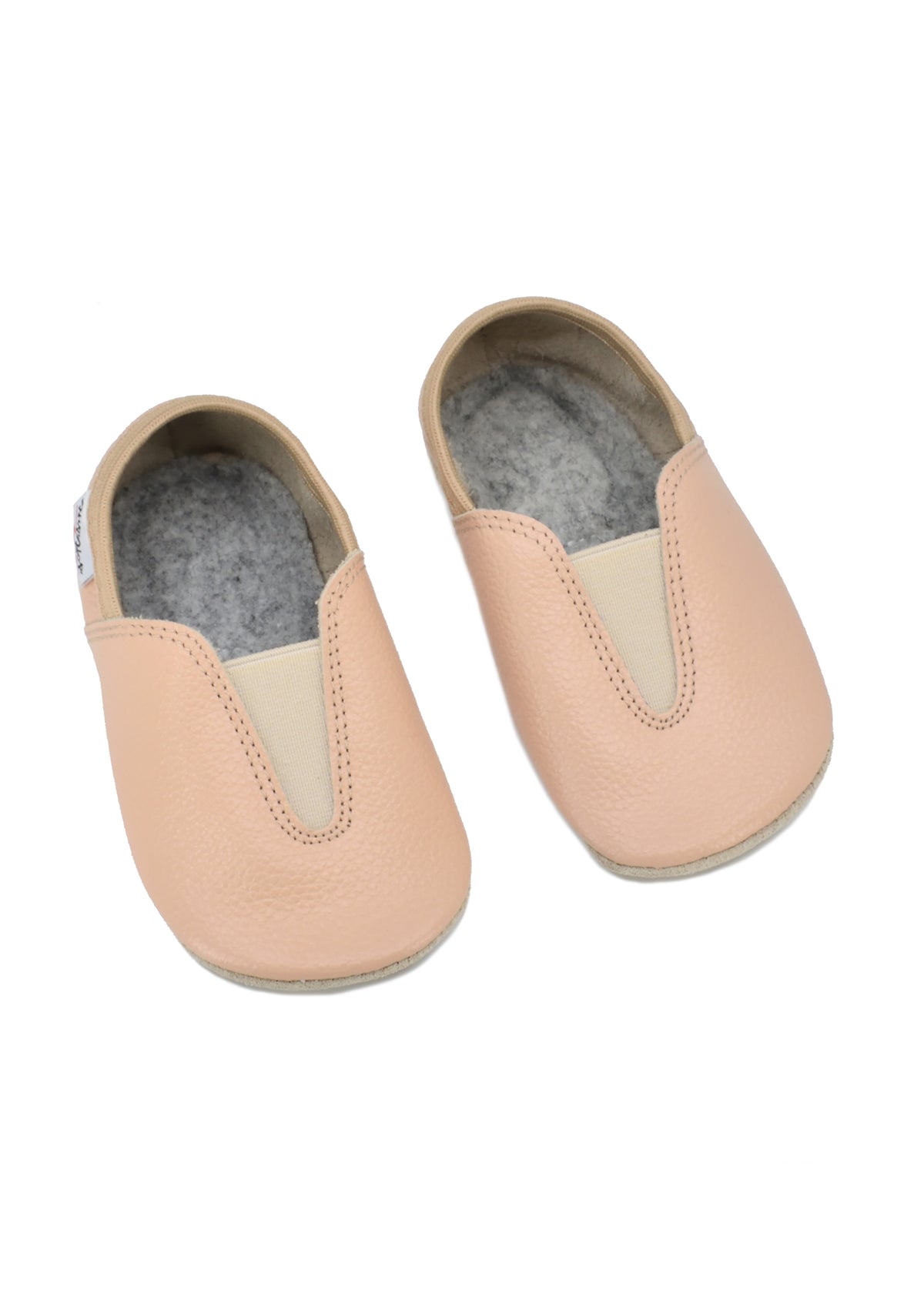 Barnens Hip-Hop Barfotalädertofflor - beige