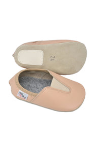Barnens Hip-Hop Barfotalädertofflor - beige
