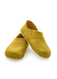 OTZ shoes - yellow linen fabric