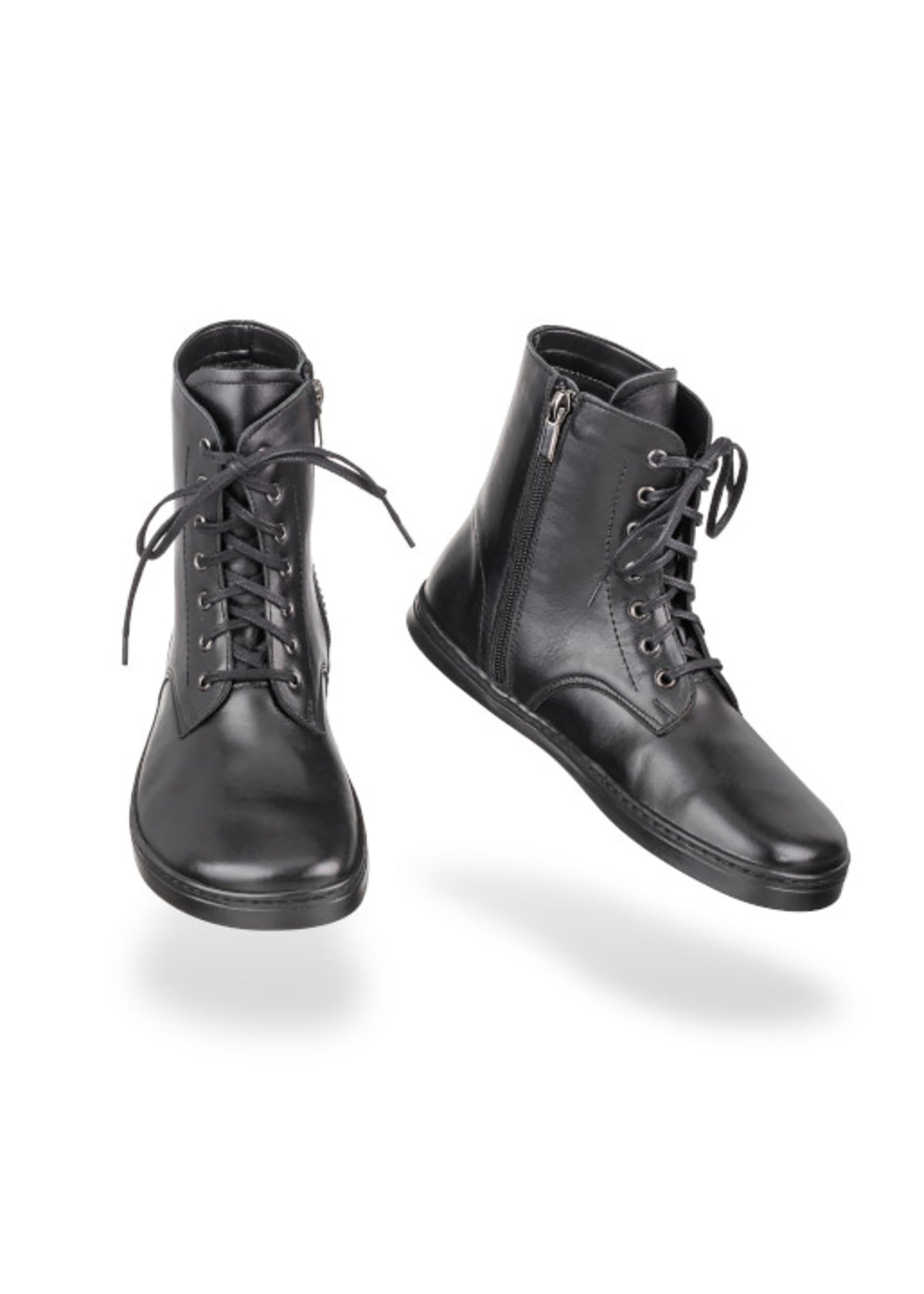 Barfotaskor, ankelboots med tunn foder - Breeze, svart läder