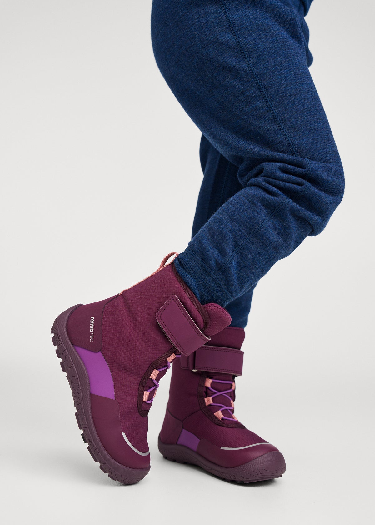 Children's barefoot shoes - winter boots, ReimaTec Talvella Kids, Deep Purple