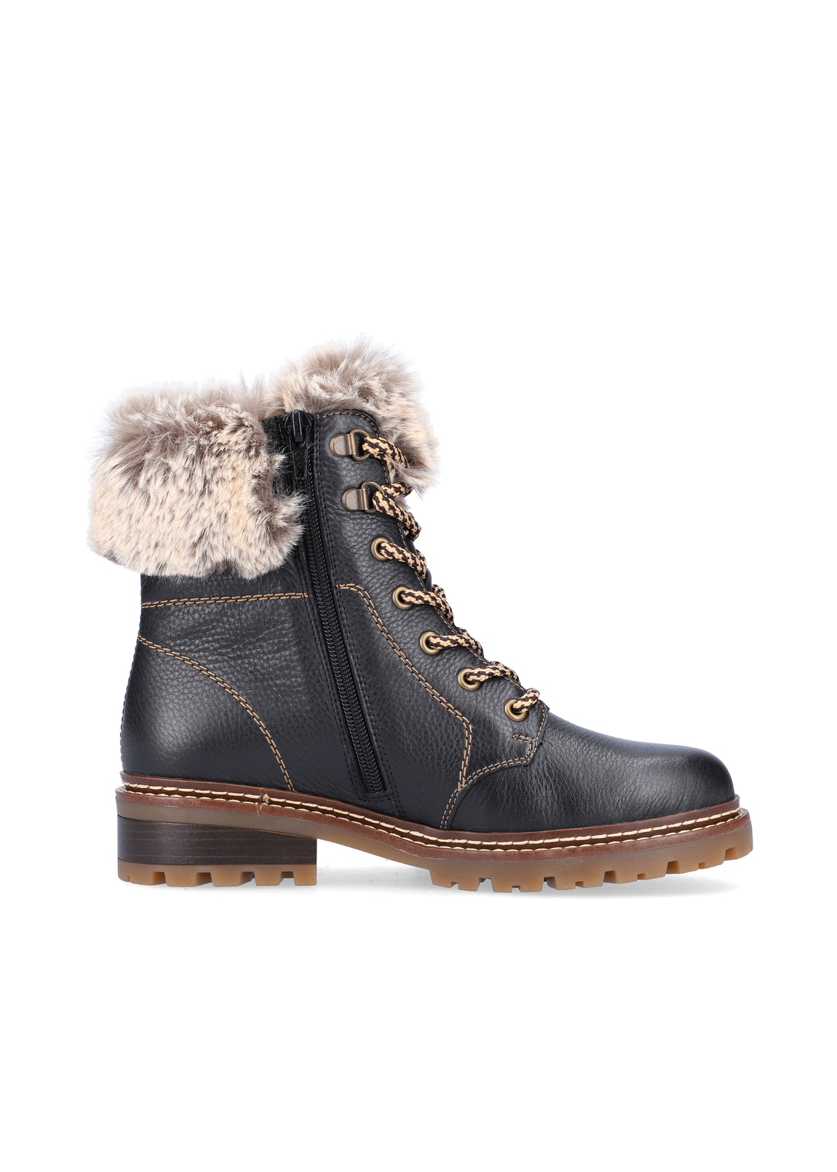 Winter shoes with friction sole - black, Remonte-TEX