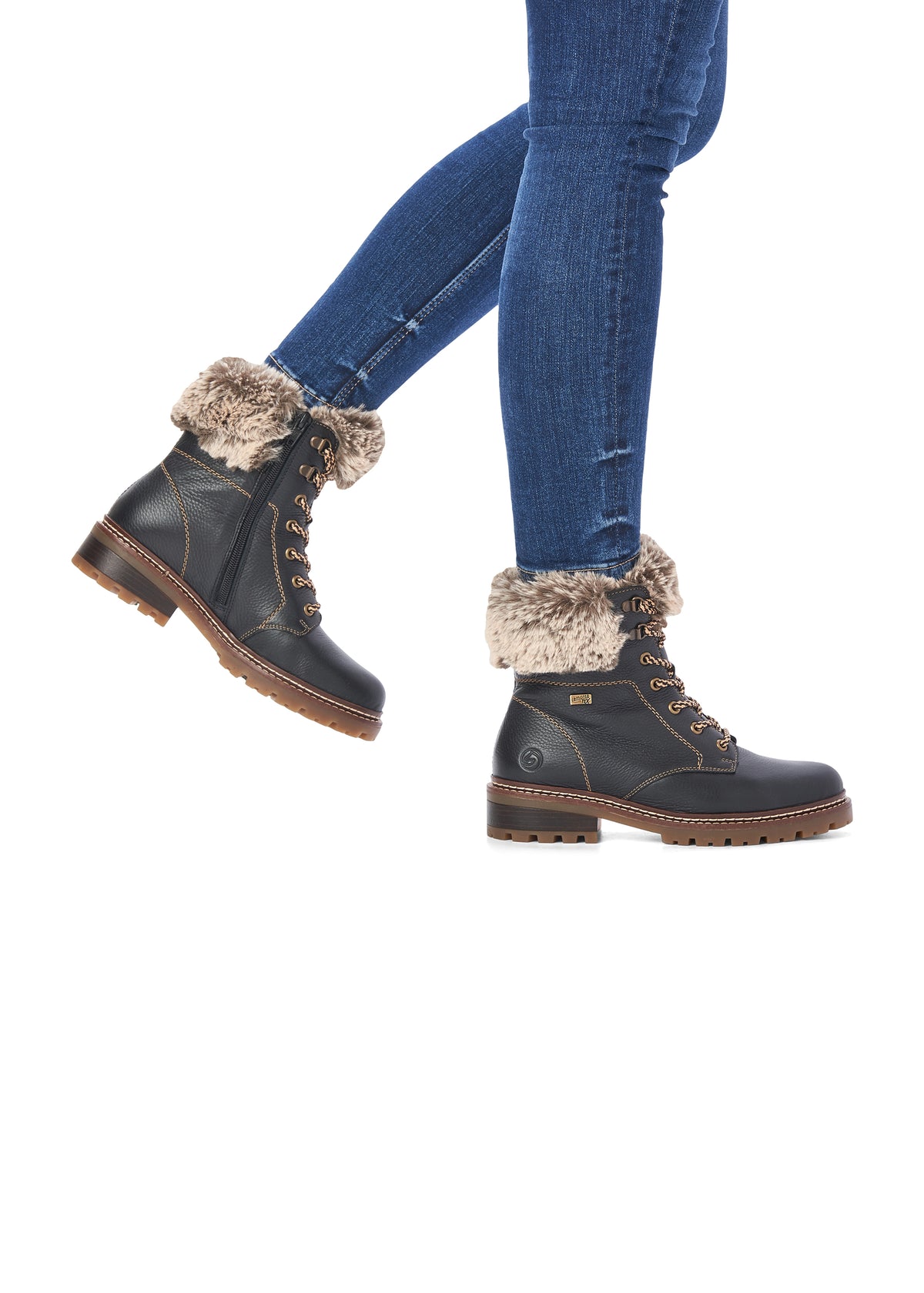 Winter shoes with friction sole - black, Remonte-TEX