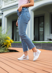 Sneakers with a small wedge sole - light pastel shades, sequins, vegan
