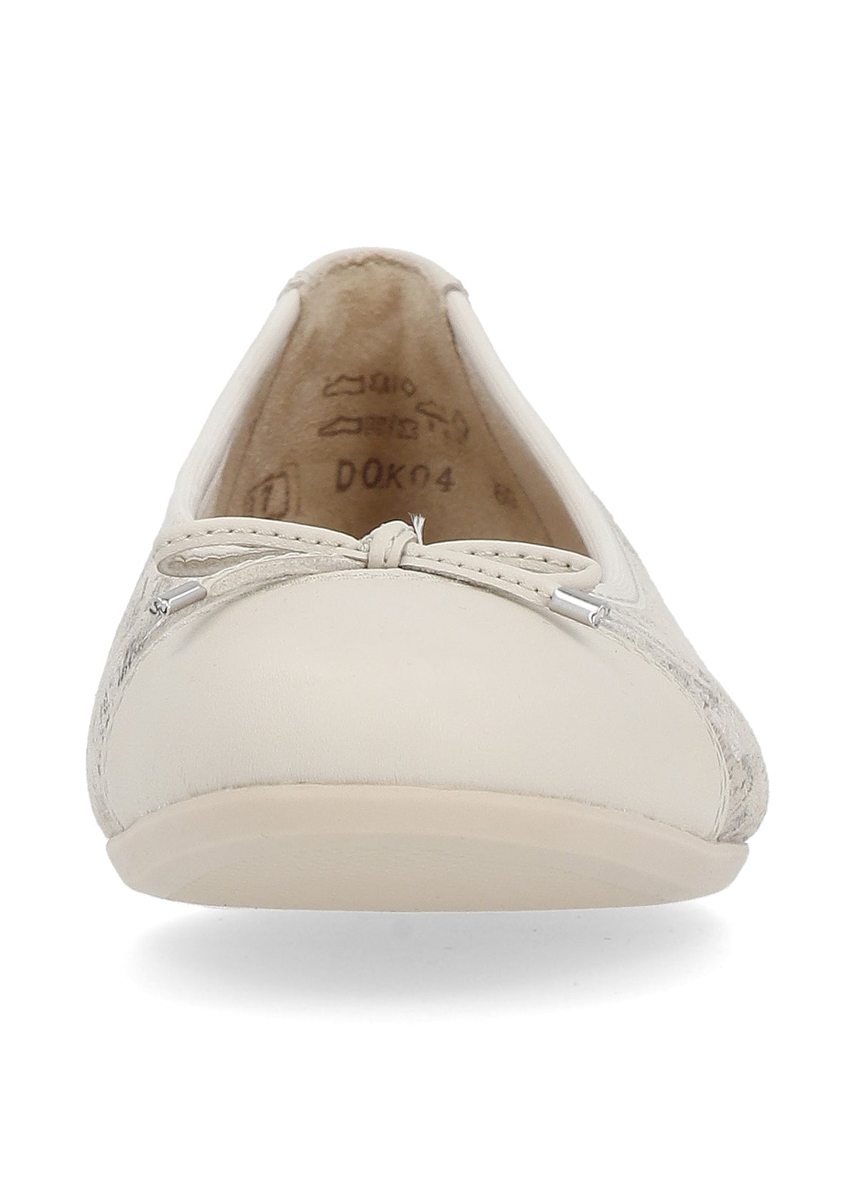 Ballerinaskor - beige, blommönster, rosettdekoration