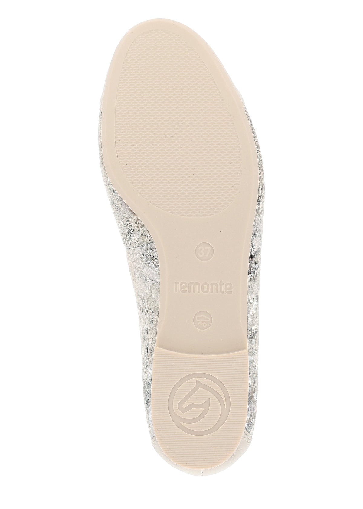 Ballerinaskor - beige, blommönster, rosettdekoration