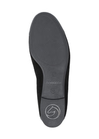 Ballet flats - black leather, black shiny toe and decoration