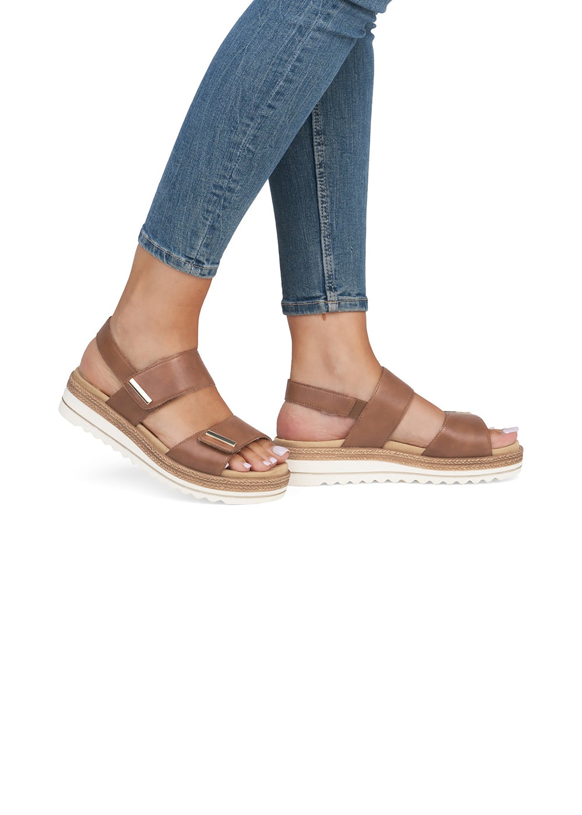 Sandaler med tjock sula - brun, kardborreband