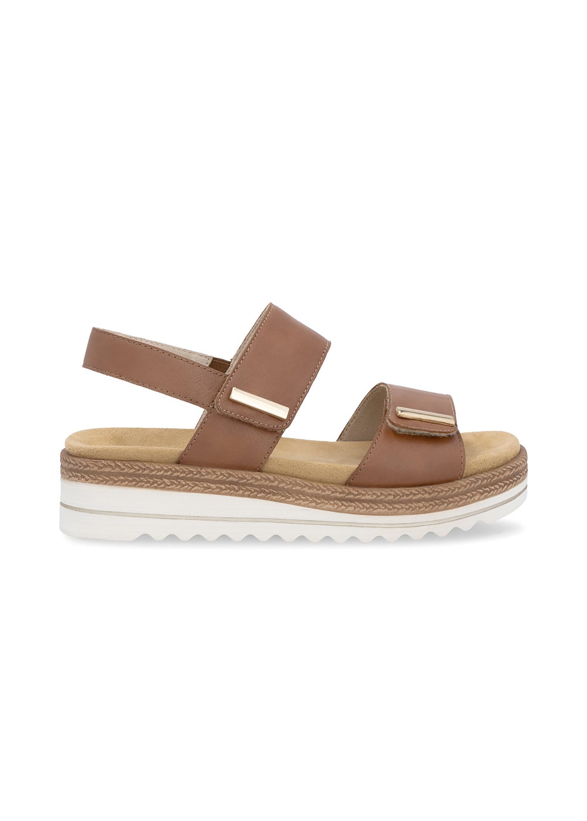 Sandaler med tjock sula - brun, kardborreband