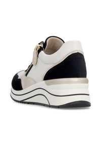 Wedge sneakers - white-beige-black, vegan