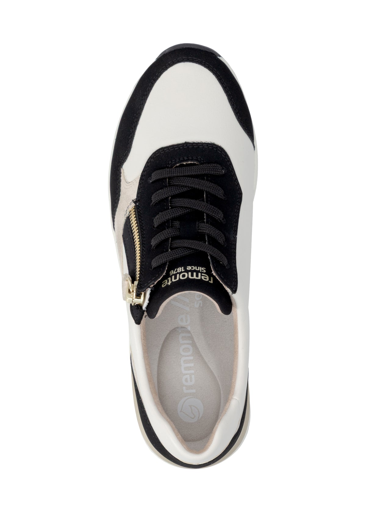 Wedge sneakers - white-beige-black, vegan