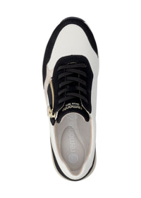 Wedge sneakers - white-beige-black, vegan