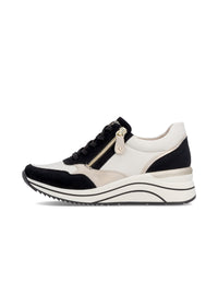 Wedge sneakers - white-beige-black, vegan