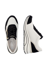 Wedge sneakers - white-beige-black, vegan