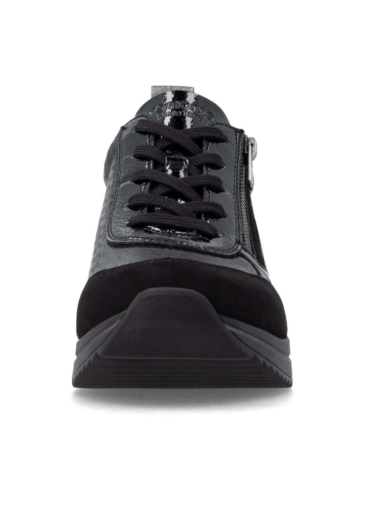 Kilklackssneakers - svart textil, svart sula, vegansk, Remonte-TEX