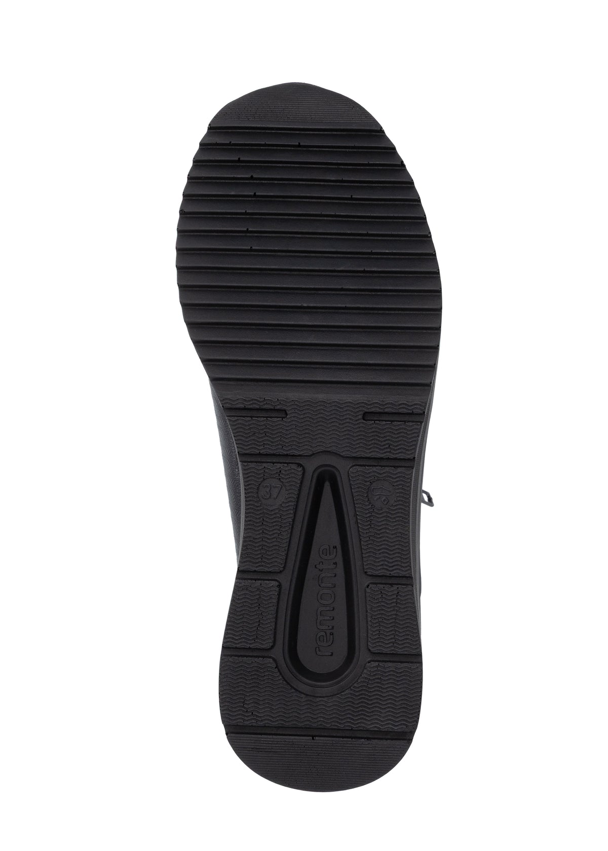 Kilklackssneakers - svart textil, svart sula, vegansk, Remonte-TEX