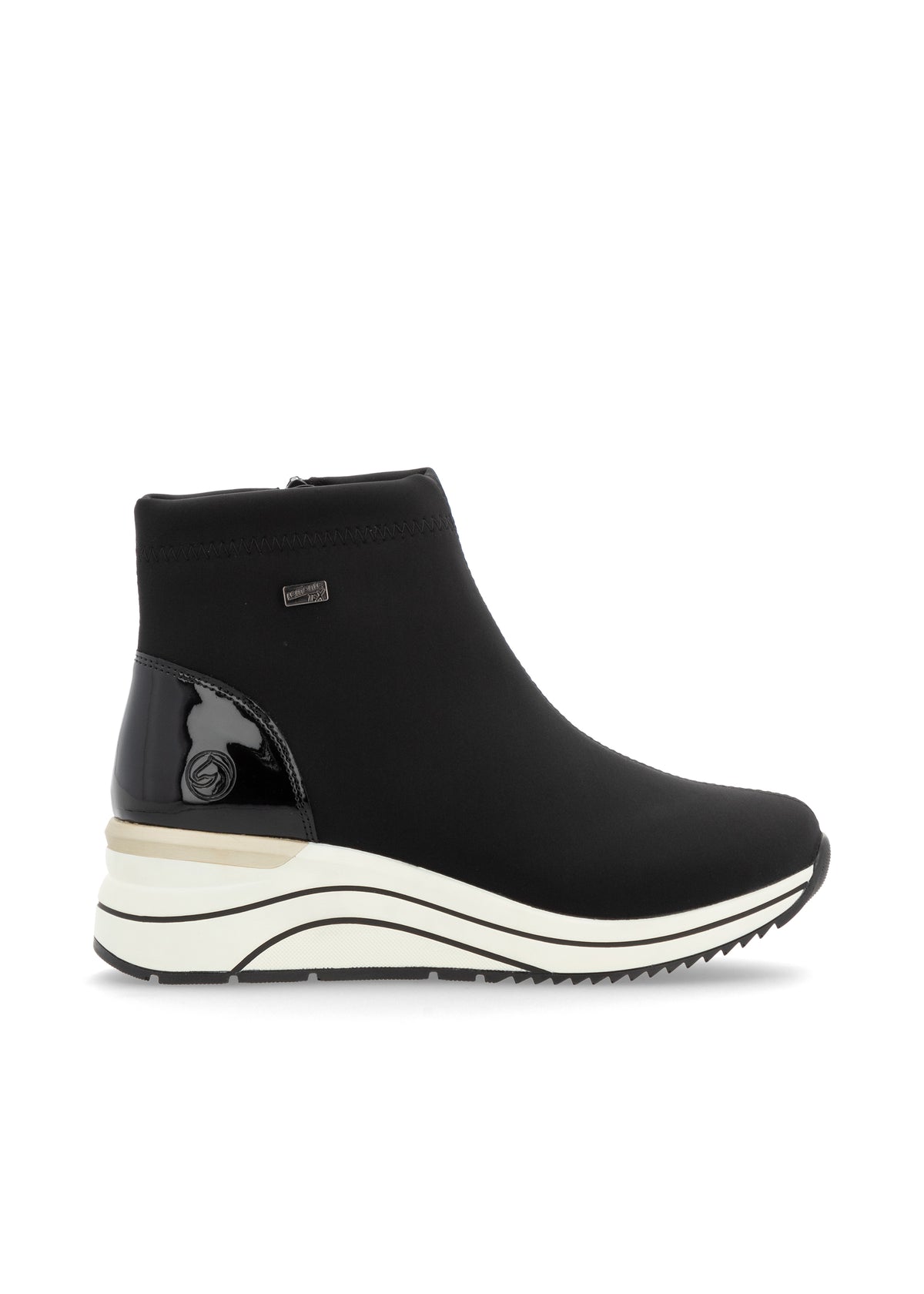 Jokasään nilkkurit kiilakorolla - musta kangas, Remonte-TEX