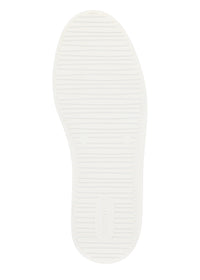 Sneakers with thick sole - light-colored fabric surface