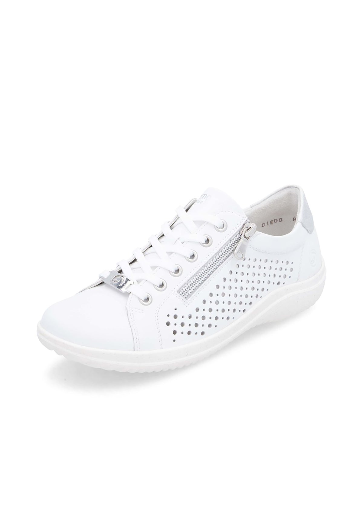 Walking shoes - perforated white leather