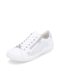 Walking shoes - perforated white leather