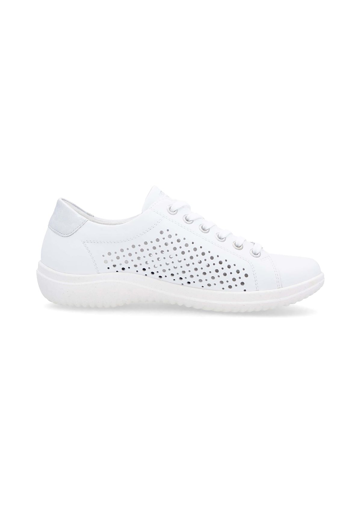 Walking shoes - perforated white leather