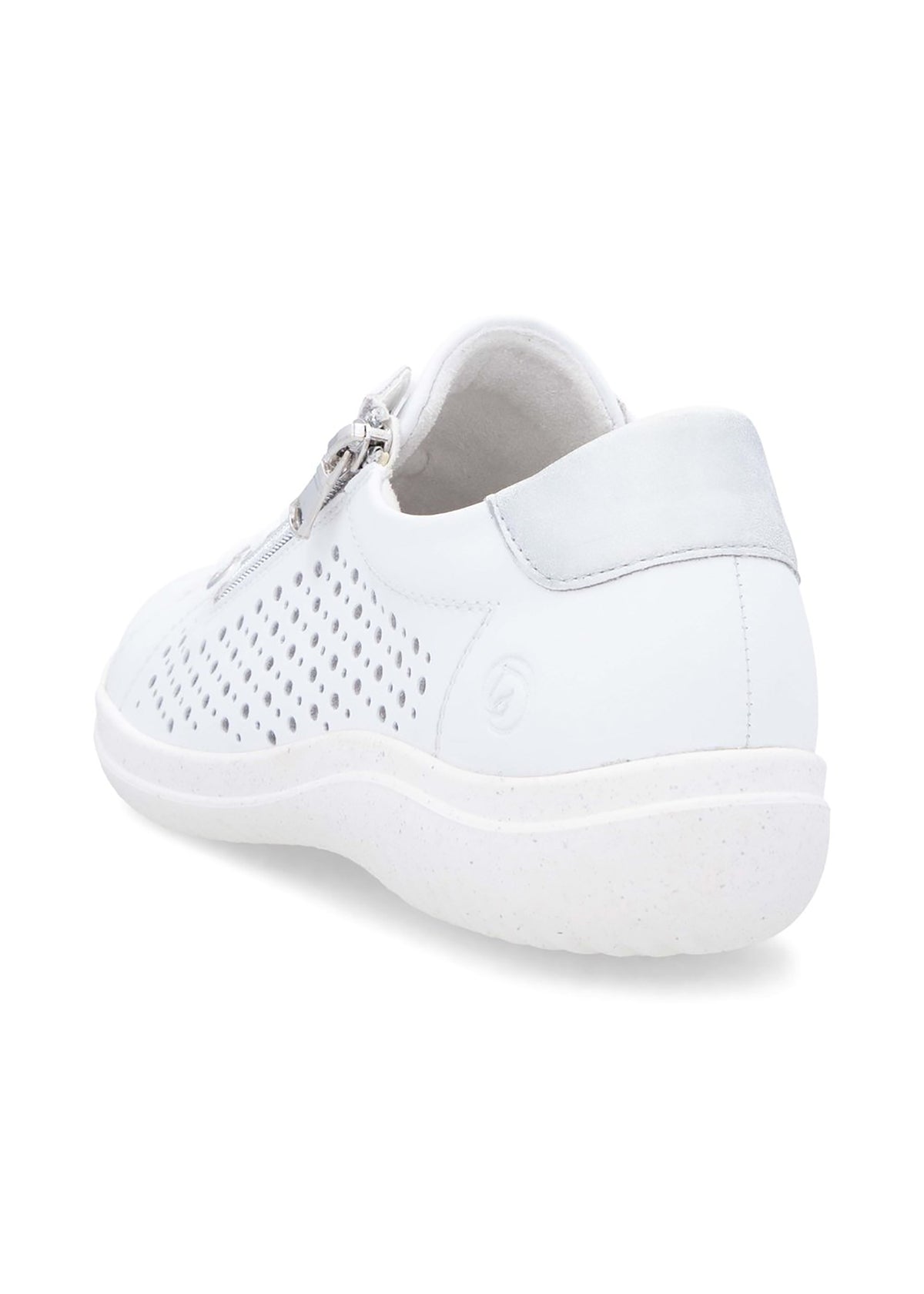 Walking shoes - perforated white leather