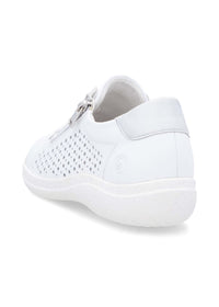Walking shoes - perforated white leather