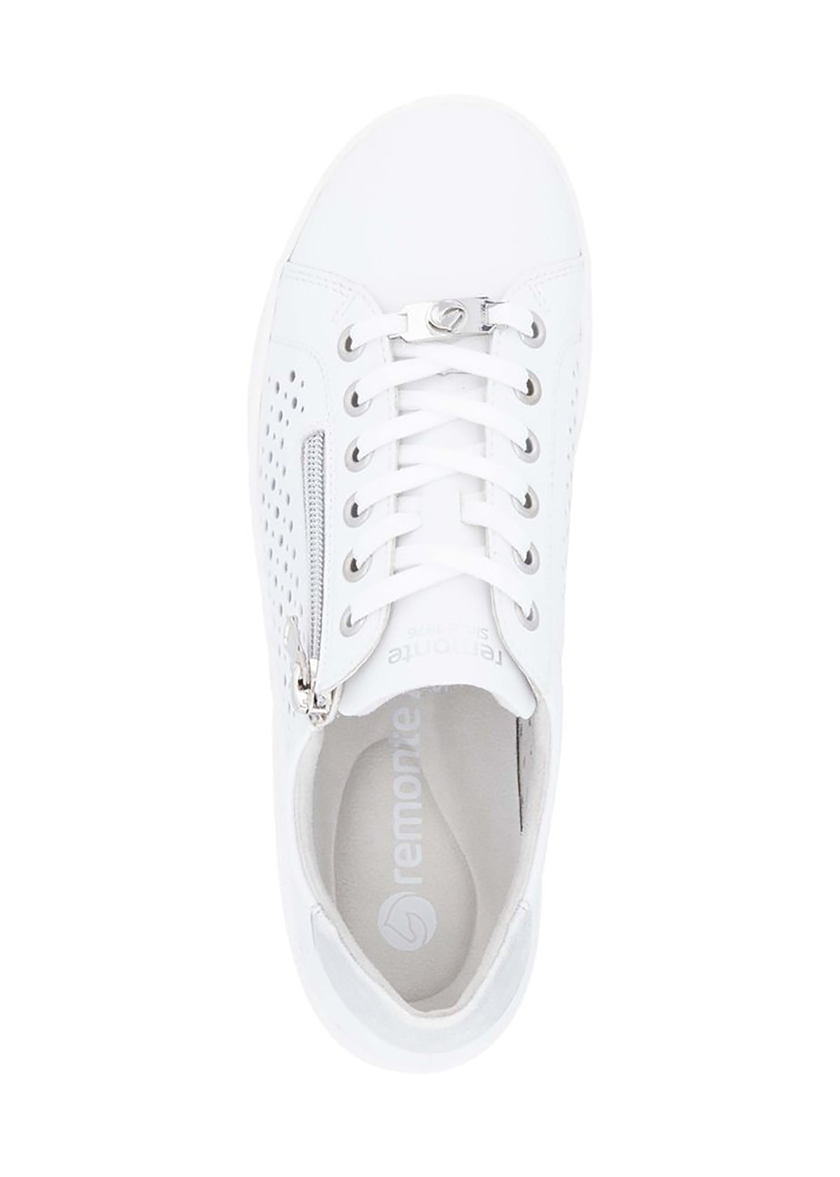 Walking shoes - perforated white leather