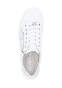 Walking shoes - perforated white leather