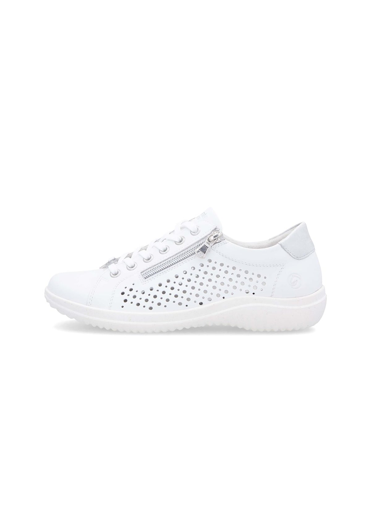 Walking shoes - perforated white leather