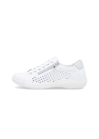 Walking shoes - perforated white leather