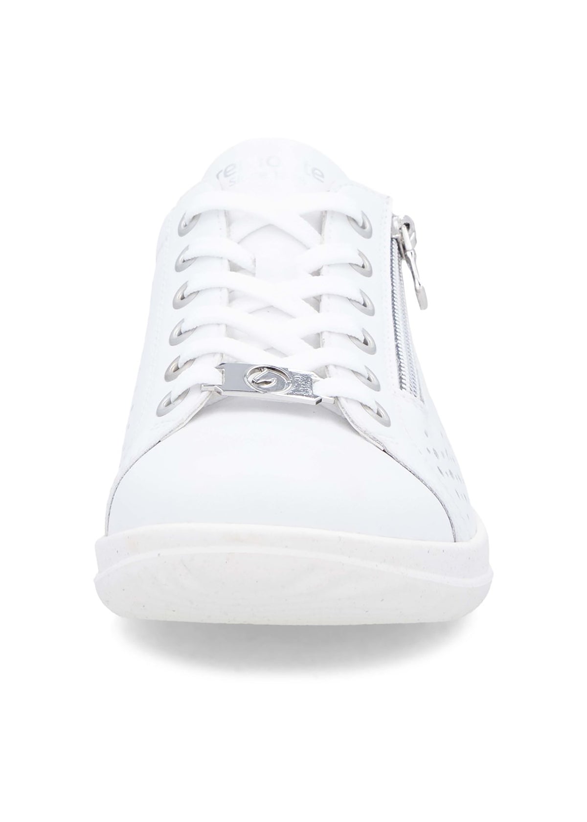 Walking shoes - perforated white leather
