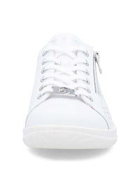 Walking shoes - perforated white leather