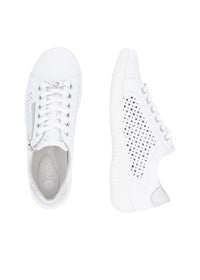 Walking shoes - perforated white leather
