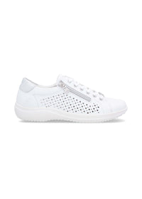 Walking shoes - perforated white leather