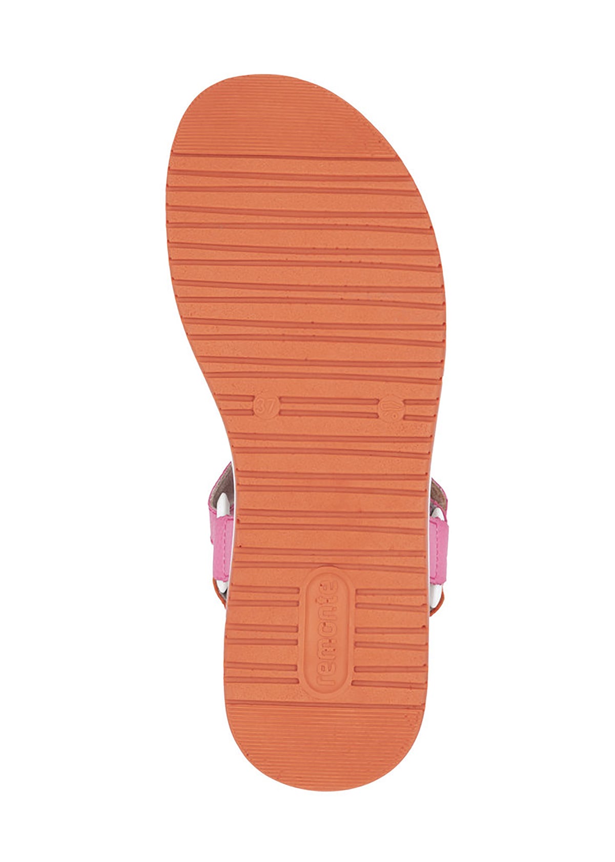 Sandals with thick soles - pink-orange leather