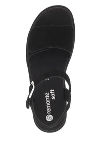 Sandaalit paksulla pohjalla - musta, tarrakiinnitys
