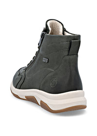 Casual ankle boots - green leather, Remonte-TEX