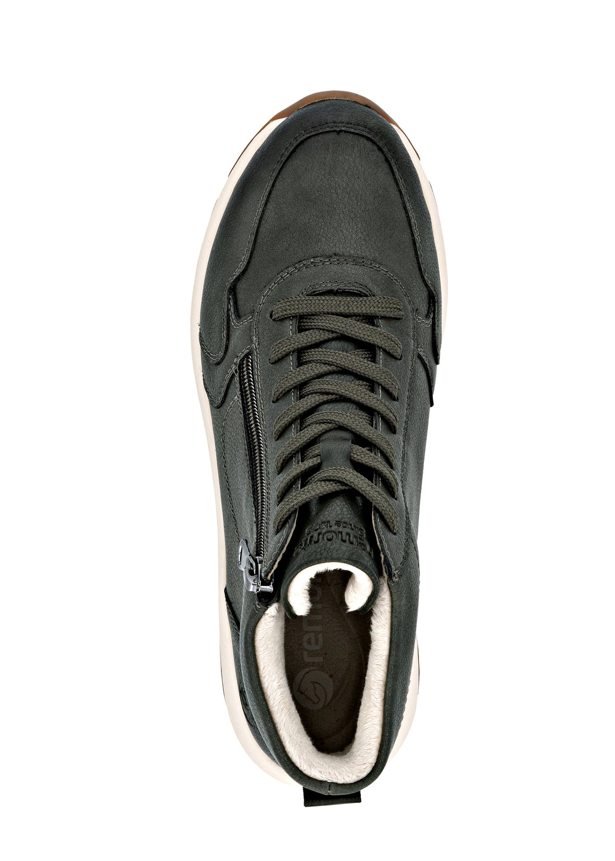 Casual ankle boots - green leather, Remonte-TEX