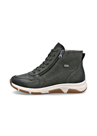 Casual ankle boots - green leather, Remonte-TEX