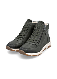 Casual ankle boots - green leather, Remonte-TEX