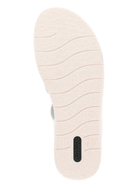 Sandals with flexible straps - white, silver decorations