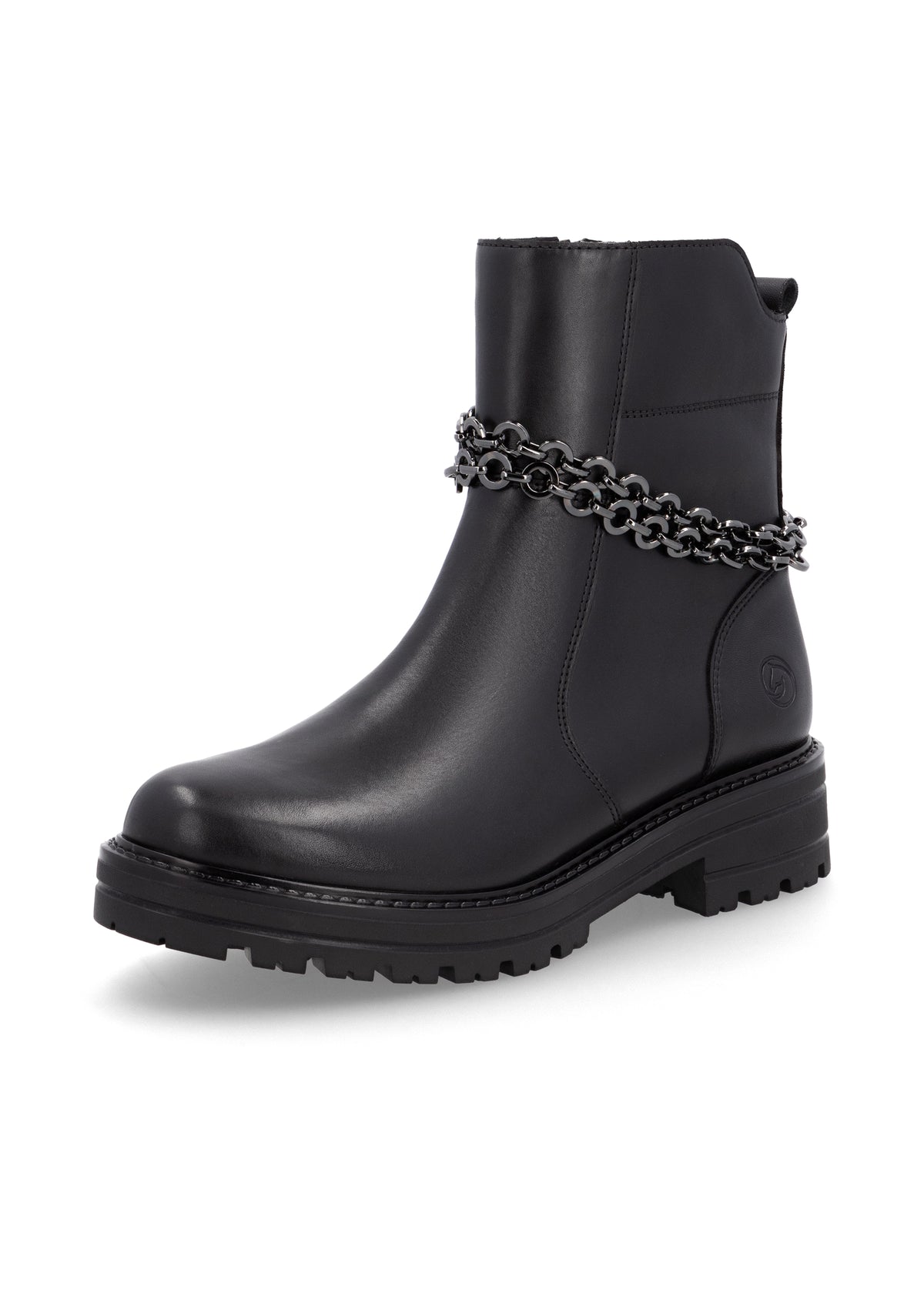 Ankle boots - black, decorative chain