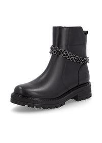 Ankle boots - black, decorative chain