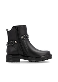 Ankle boots - black, decorative chain