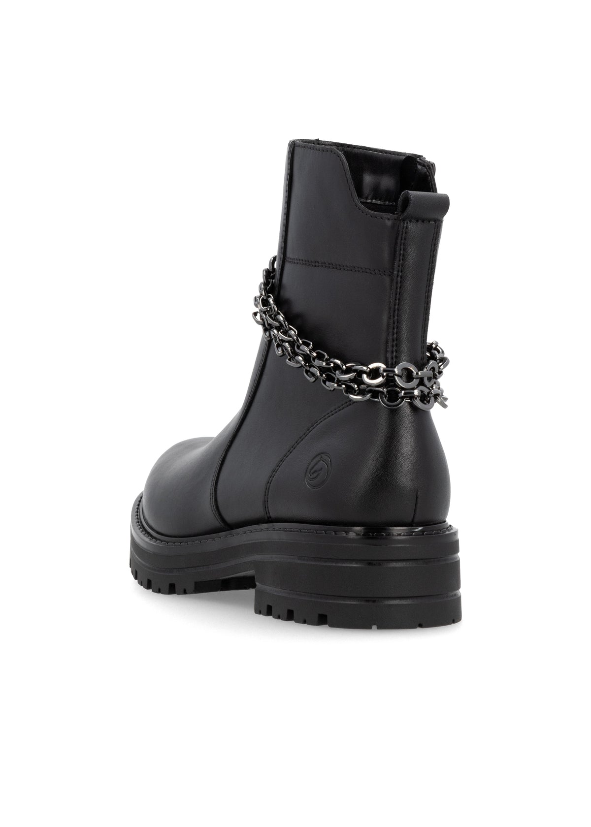 Ankle boots - black, decorative chain